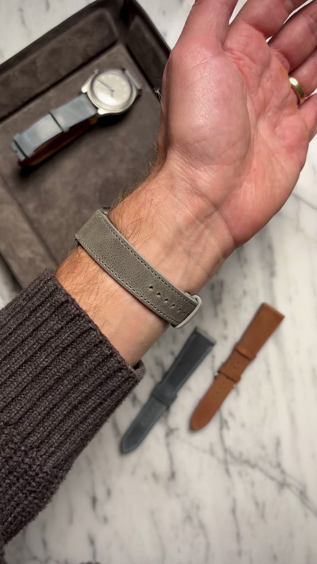 Matte Calfskin - Stone Grey