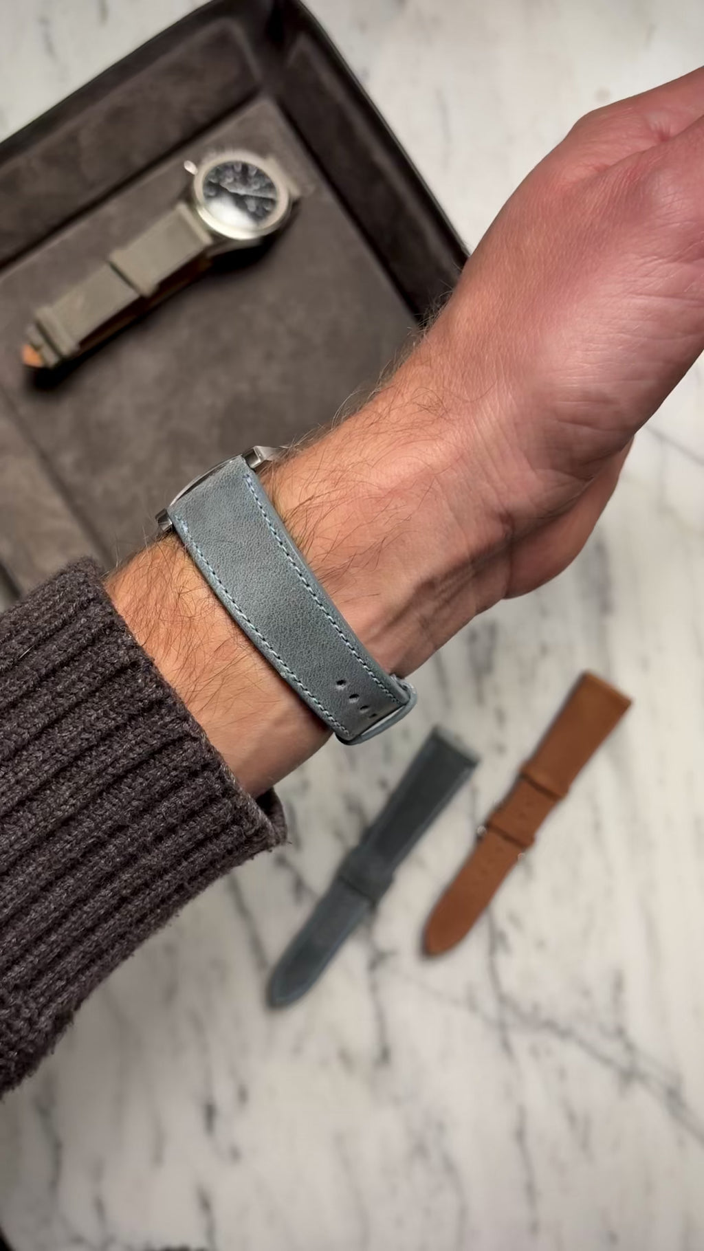 Matte Calfskin - Slate Blue